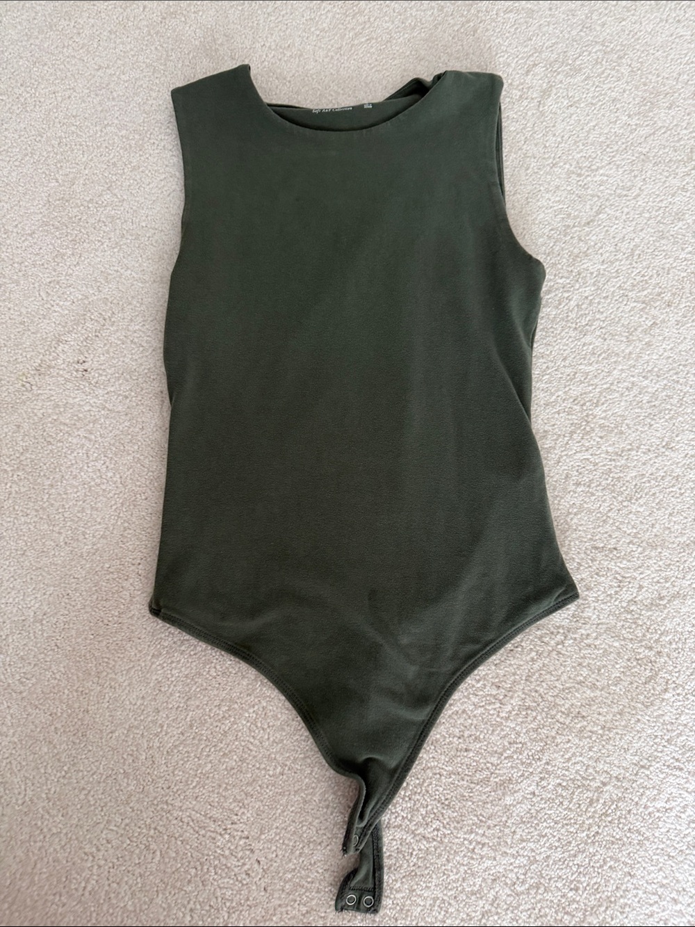 Olive Green Sleeveless One-Piece Bodysuit
